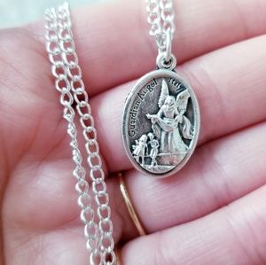 Guardian Angel Silver Pendent Necklace